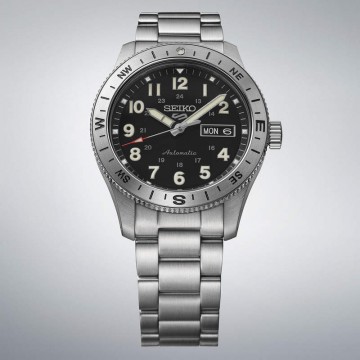 SEIKO 5 SPORTS FIELD 41 MM ACERO Esf. NEGRA