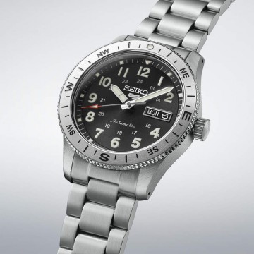 SEIKO 5 SPORTS FIELD 41 MM ACERO Esf. NEGRA