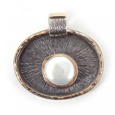 COLGANTE PLATA Y ORO CON PERLA