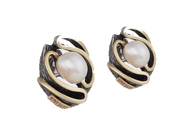 PENDIENTES PLATA Y ORO CON PERLA
